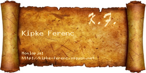 Kipke Ferenc névjegykártya